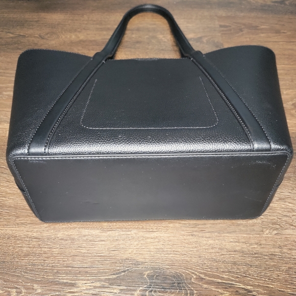 NWT Michael Kors Hadleigh Large Double Handle Leather Tote Bag Black Leather - Picture 6 of 7